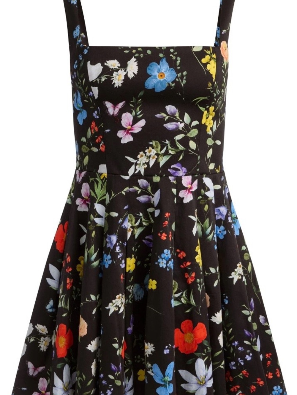 Alice + Olivia Veda Black Floral Square-Neck Mini Dress - Picture 2 of 7